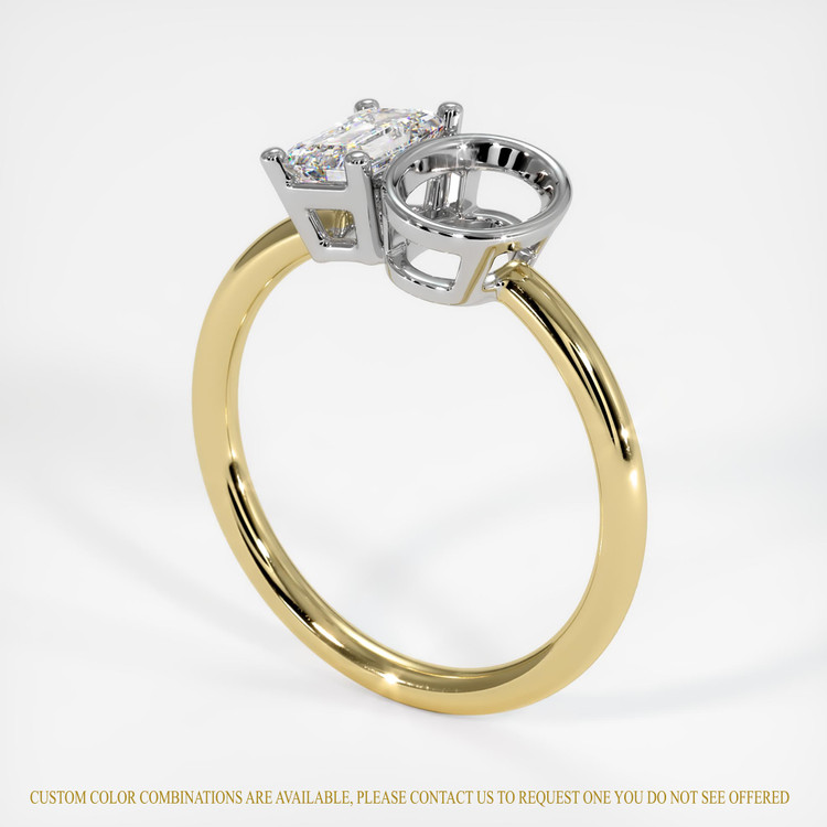 18K White & Yellow Bezel Ring Setting