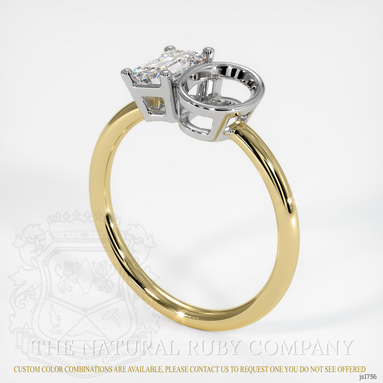 18K White & Yellow Bezel Ring Setting