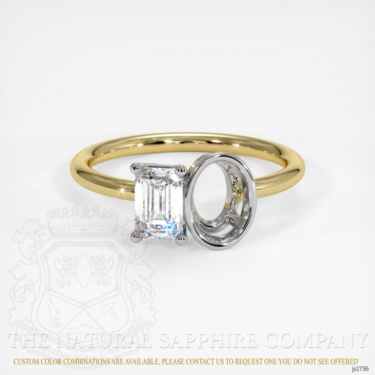 18K White & Yellow Bezel Ring Setting