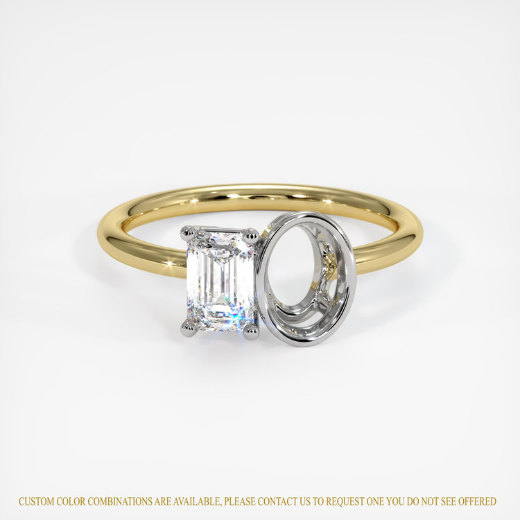 18K White & Yellow Bezel Ring Setting