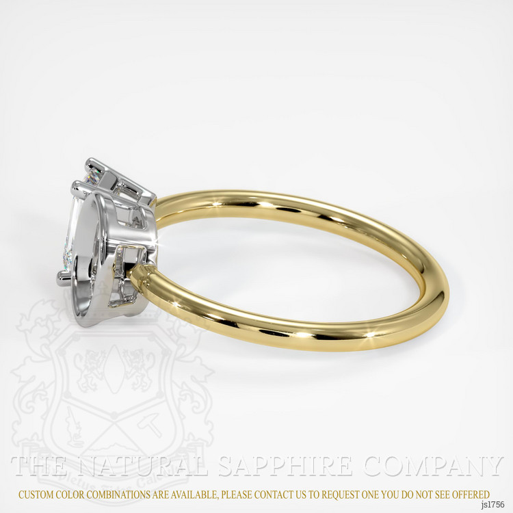 18K White & Yellow Bezel Ring Setting
