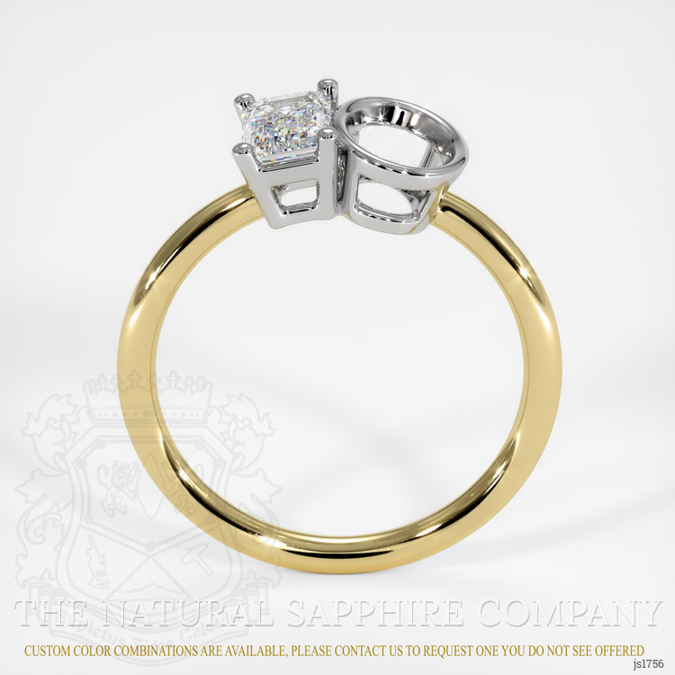 18K White & Yellow Bezel Ring Setting