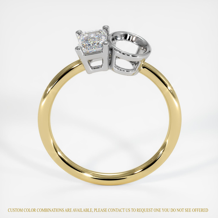 18K White & Yellow Bezel Ring Setting