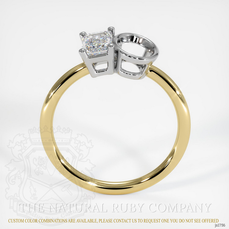 18K White & Yellow Bezel Ring Setting