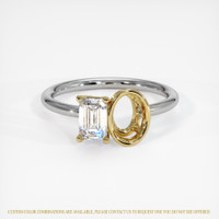 14K Yellow & White Bezel Ring Setting Image