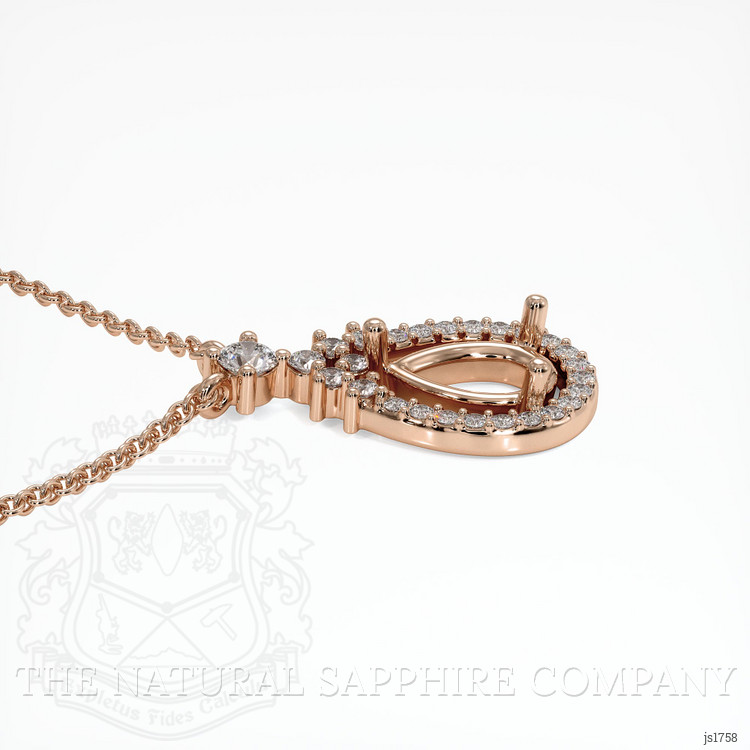 14K Rose Gold Pave Pendant Setting