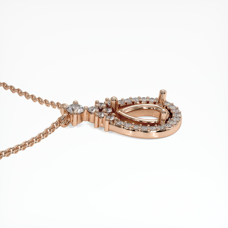 14K Rose Gold Pave Pendant Setting