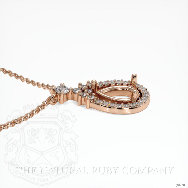 14K Rose Gold Pave Pendant Setting
