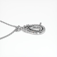 14K White Gold Pave Pendant Setting Image