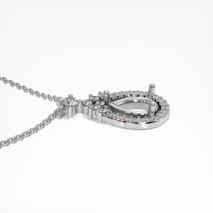 14K White Gold Pave Pendant Setting