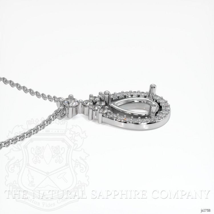 14K White Gold Pave Pendant Setting