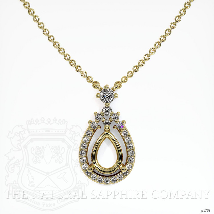 10K Yellow Gold Pave Pendant Setting