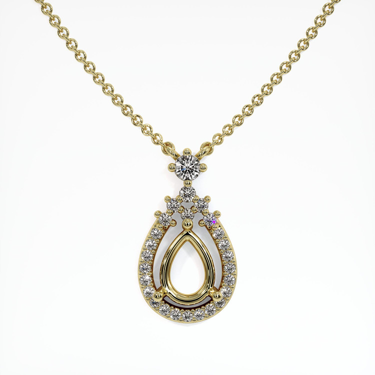 14K Yellow Gold Pave Pendant Setting
