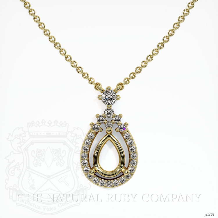 14K Yellow Gold Pave Pendant Setting