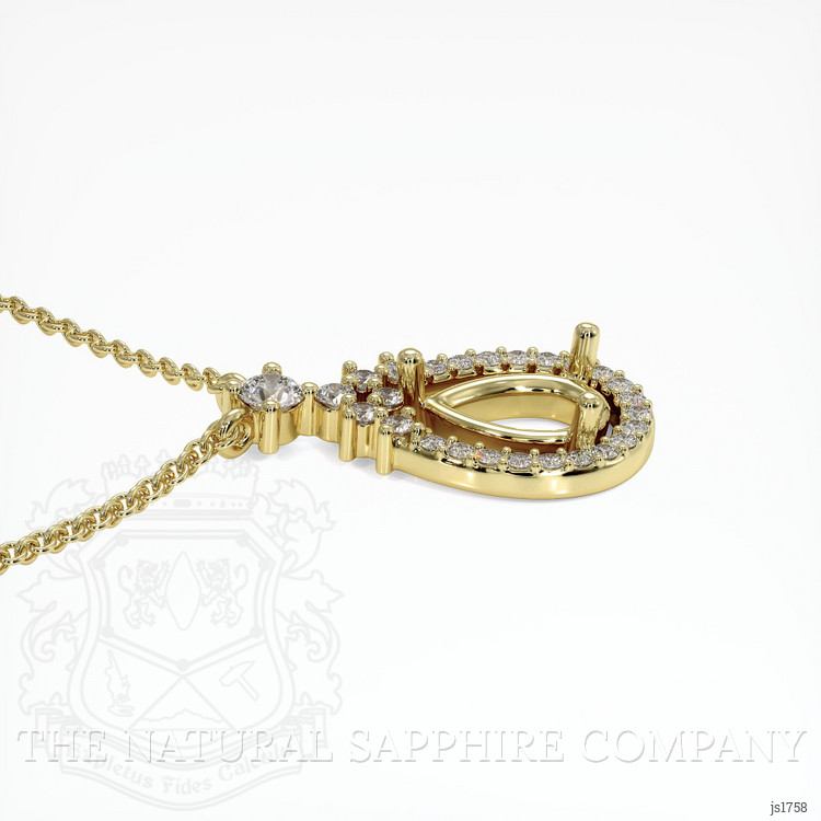14K Yellow Gold Pave Pendant Setting