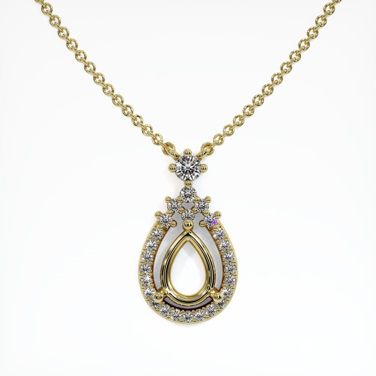 18K Yellow Gold Pave Pendant Setting