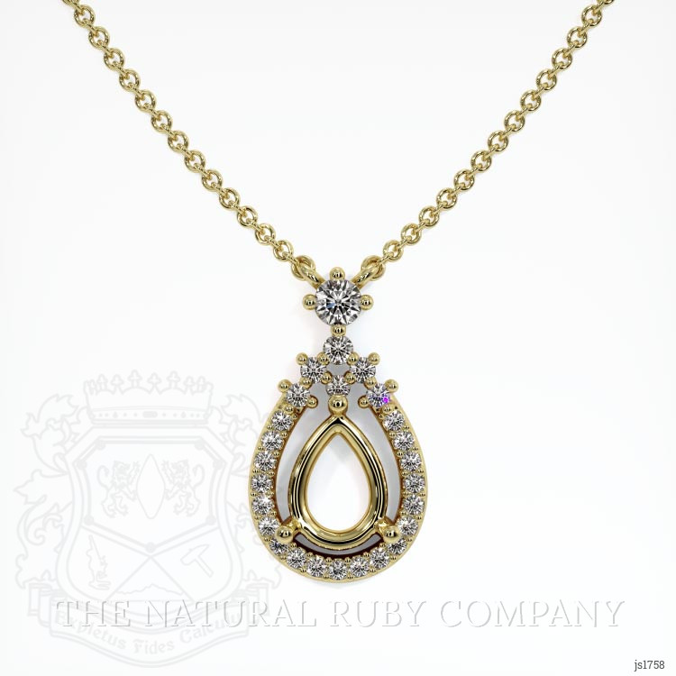 18K Yellow Gold Pave Pendant Setting