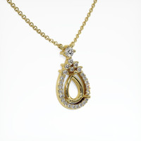 18K Yellow Gold Pave Pendant Setting Image