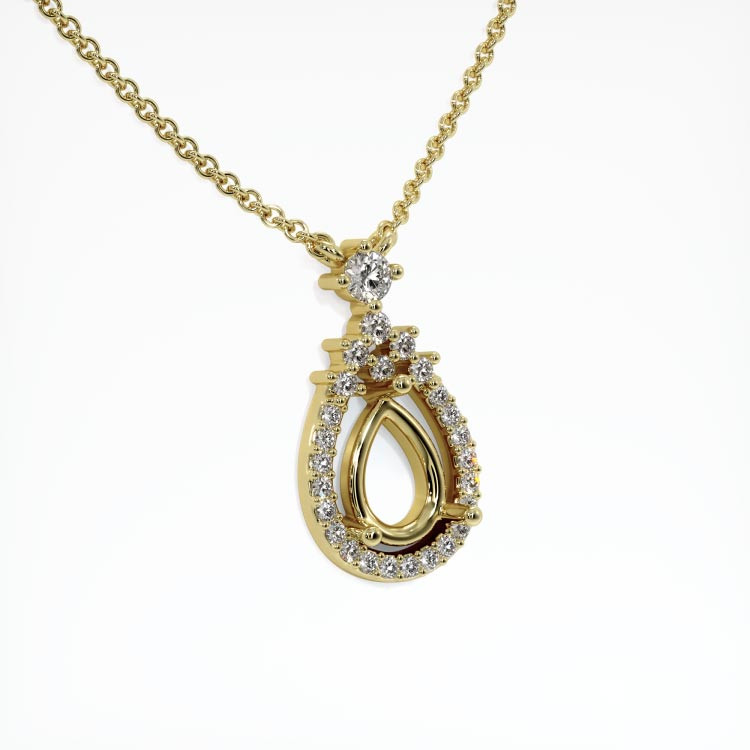 18K Yellow Gold Pave Pendant Setting