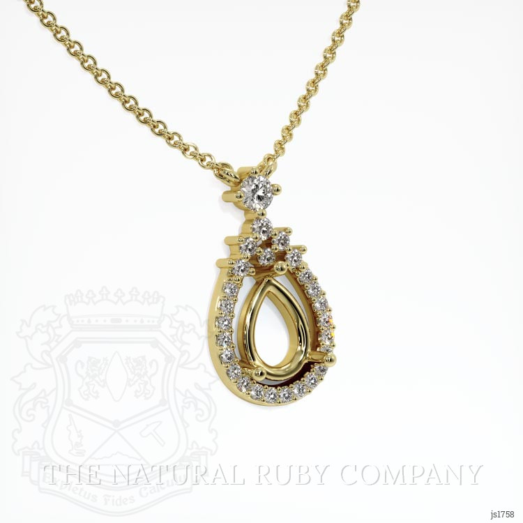 18K Yellow Gold Pave Pendant Setting