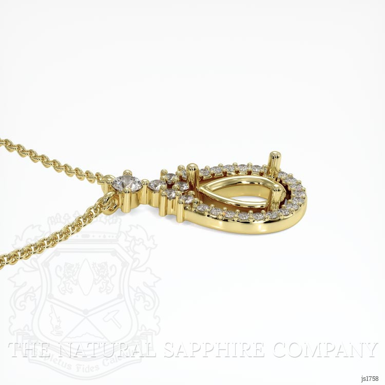 18K Yellow Gold Pave Pendant Setting
