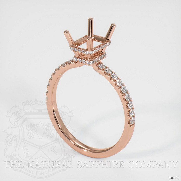 14K Rose Gold Pave Ring Setting