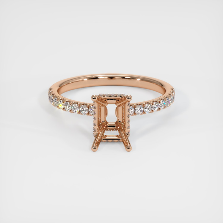 14K Rose Gold Pave Ring Setting