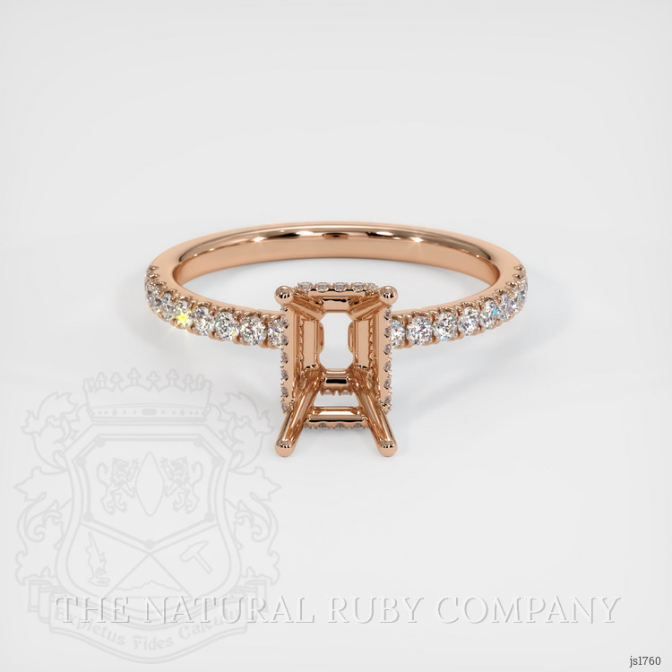 14K Rose Gold Pave Ring Setting