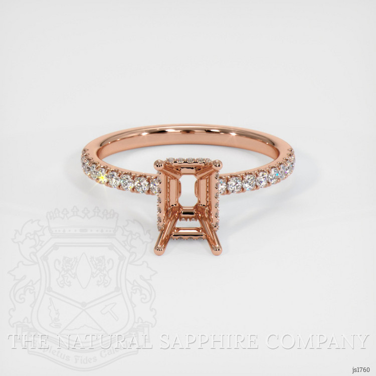 14K Rose Gold Pave Ring Setting