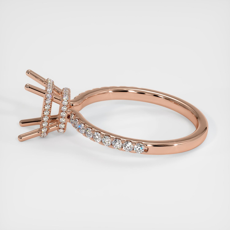 14K Rose Gold Pave Ring Setting