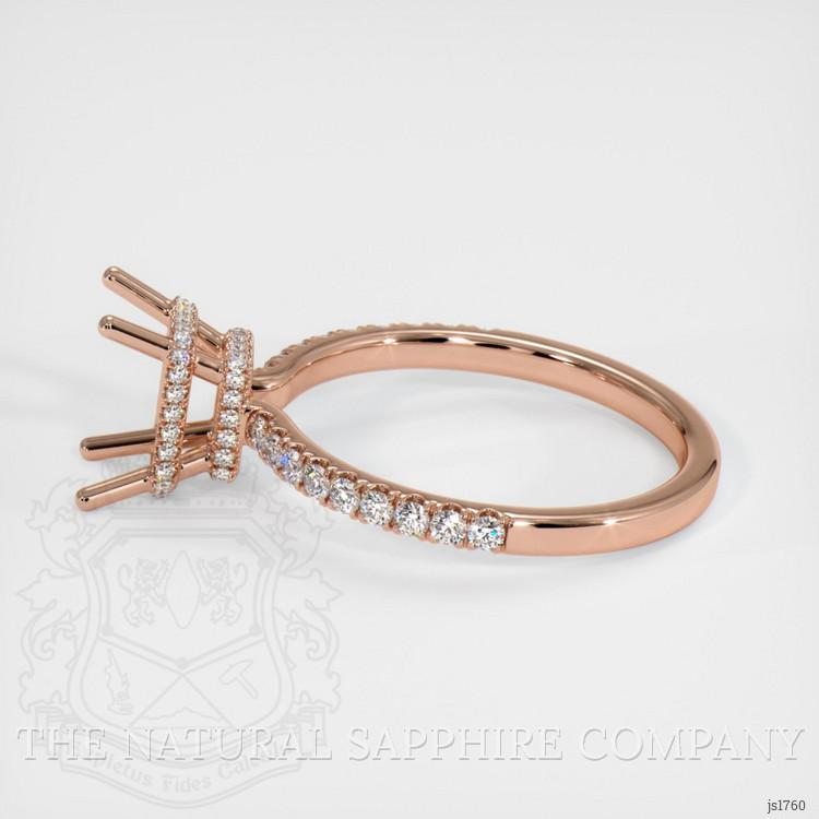 14K Rose Gold Pave Ring Setting