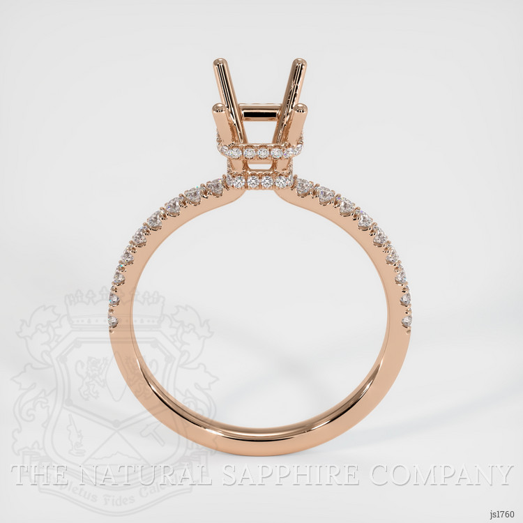 14K Rose Gold Pave Ring Setting