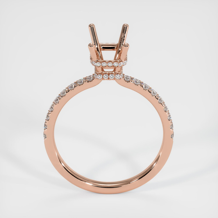 14K Rose Gold Pave Ring Setting