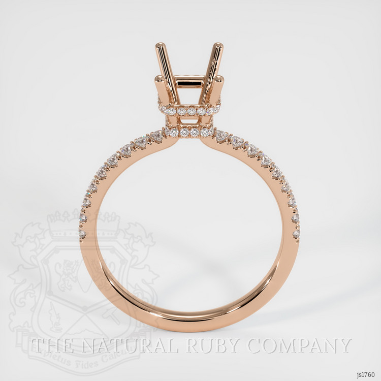 14K Rose Gold Pave Ring Setting