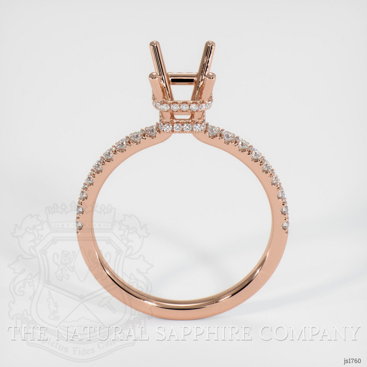 14K Rose Gold Pave Ring Setting