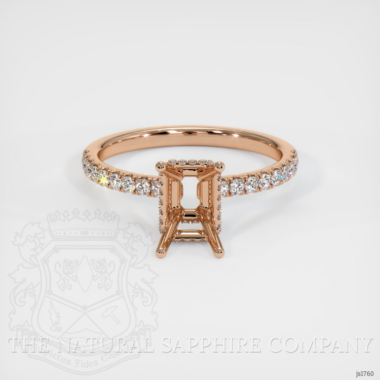 18K Rose Gold Pave Ring Setting