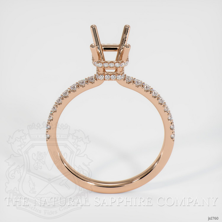 18K Rose Gold Pave Ring Setting