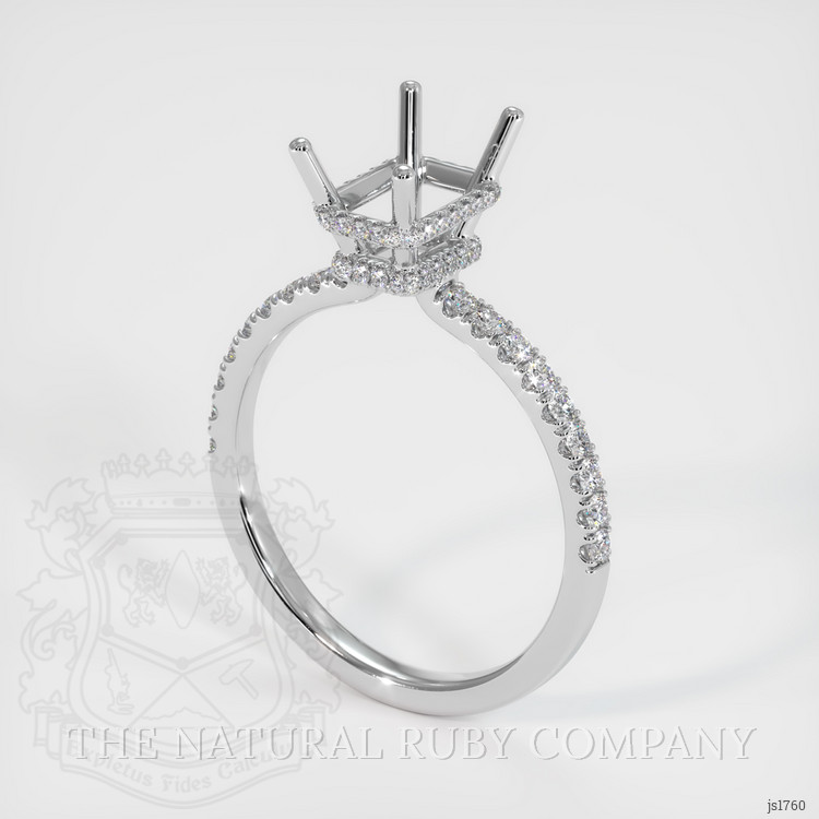 14K White Gold Pave Ring Setting