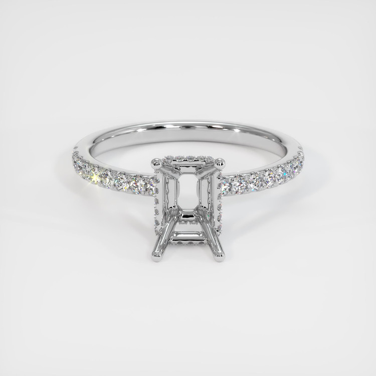 14K White Gold Pave Ring Setting