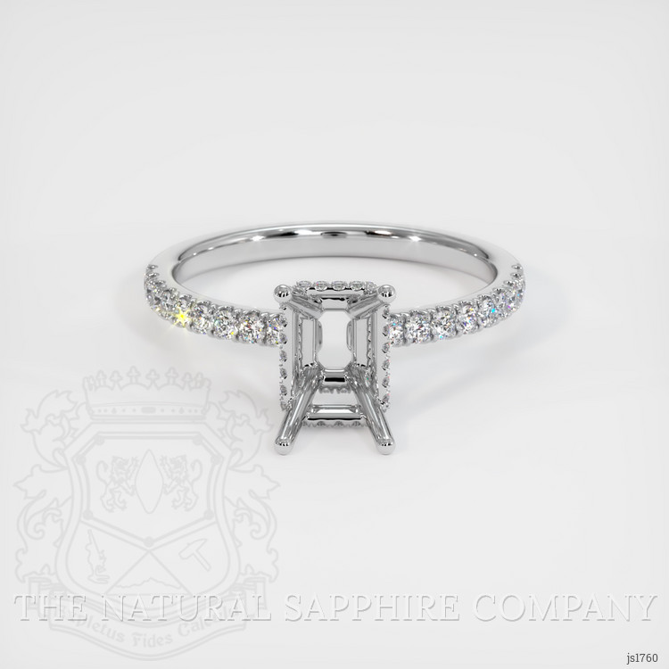 14K White Gold Pave Ring Setting