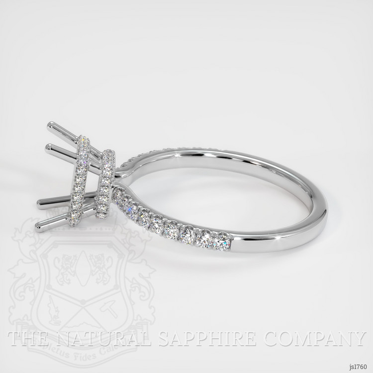 14K White Gold Pave Ring Setting