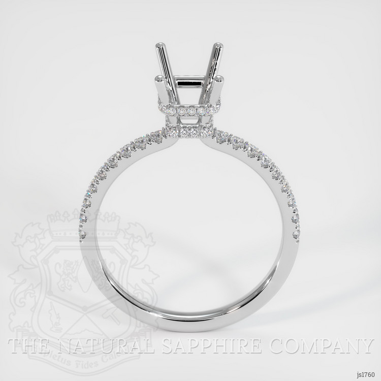 14K White Gold Pave Ring Setting