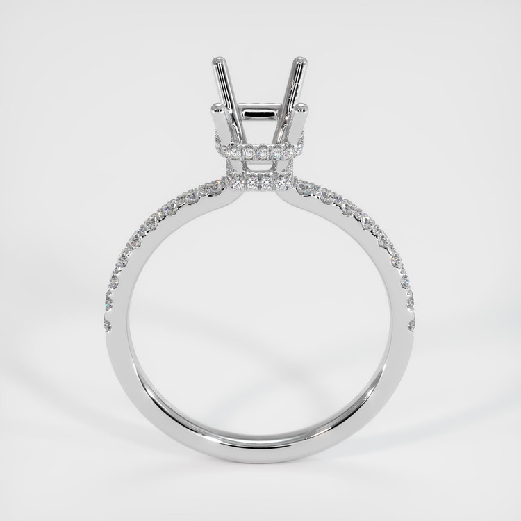 14K White Gold Pave Ring Setting