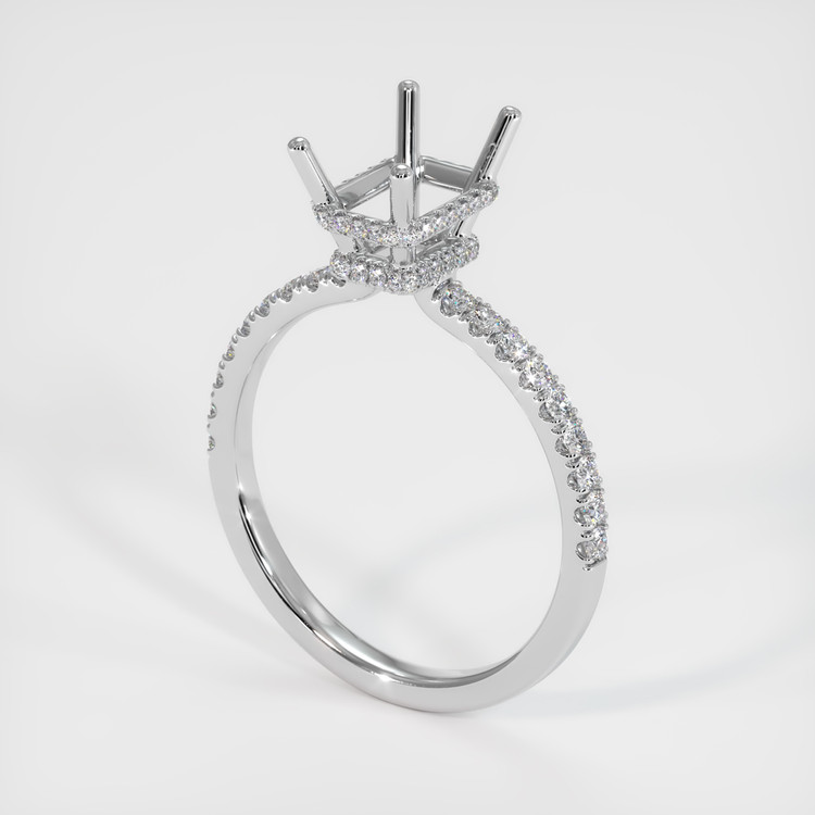 18K White Gold Pave Ring Setting