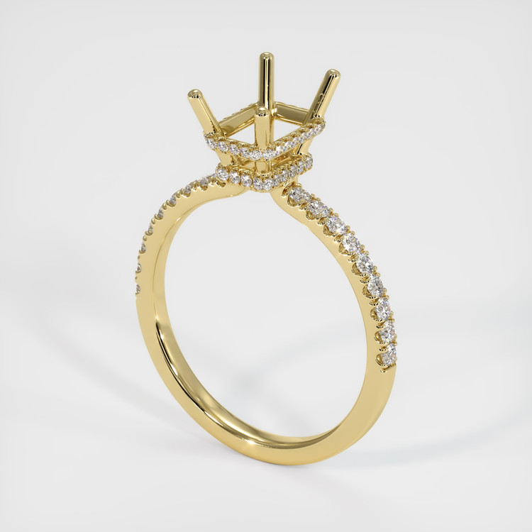 14K Yellow Gold Pave Ring Setting