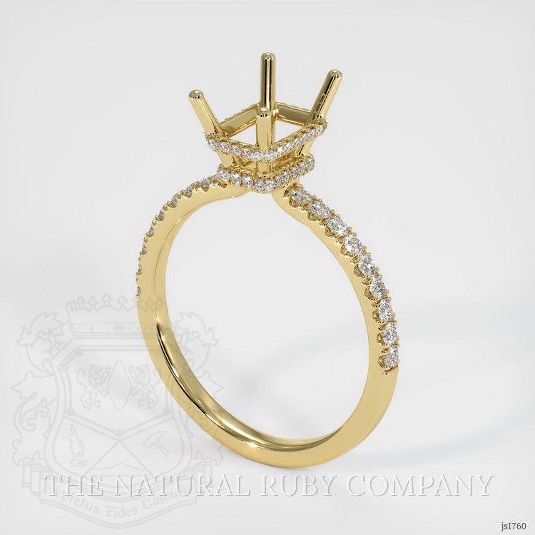 14K Yellow Gold Pave Ring Setting