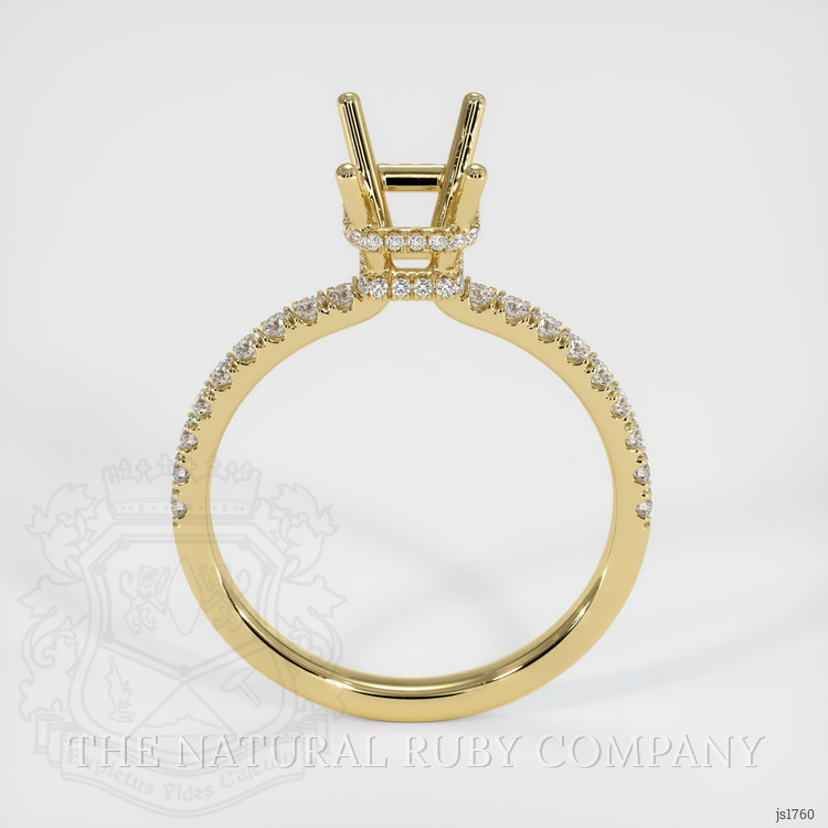 14K Yellow Gold Pave Ring Setting
