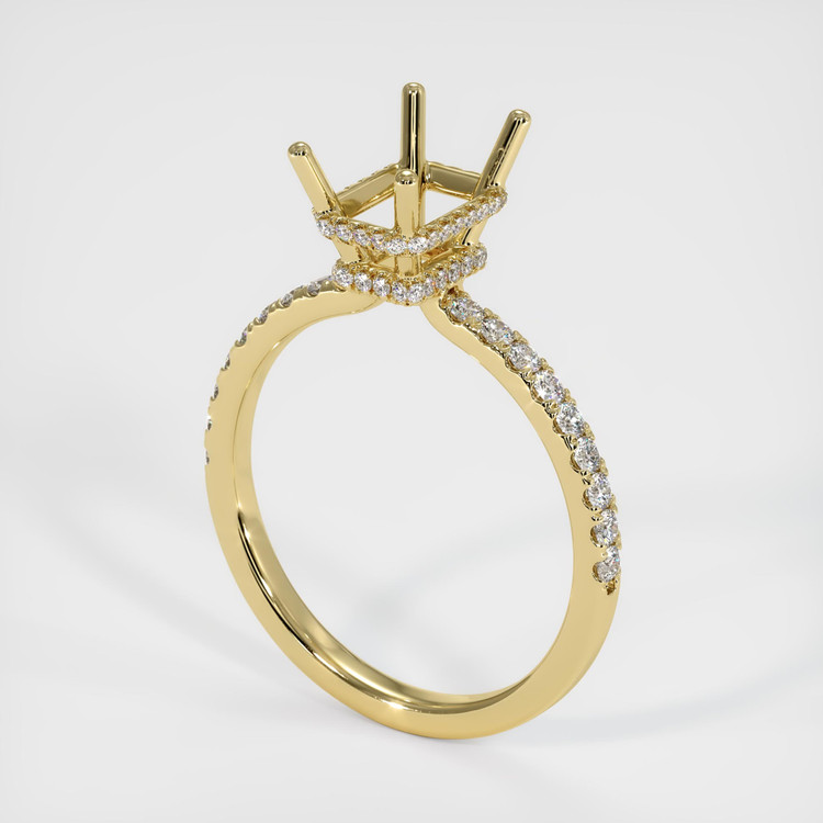 18K Yellow Gold Pave Ring Setting