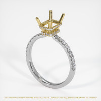 14K Yellow & White Pave Ring Setting Image