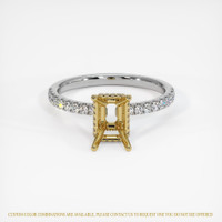 14K Yellow & White Pave Ring Setting Image
